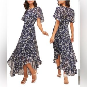ASTR flutter sleeve midi dress